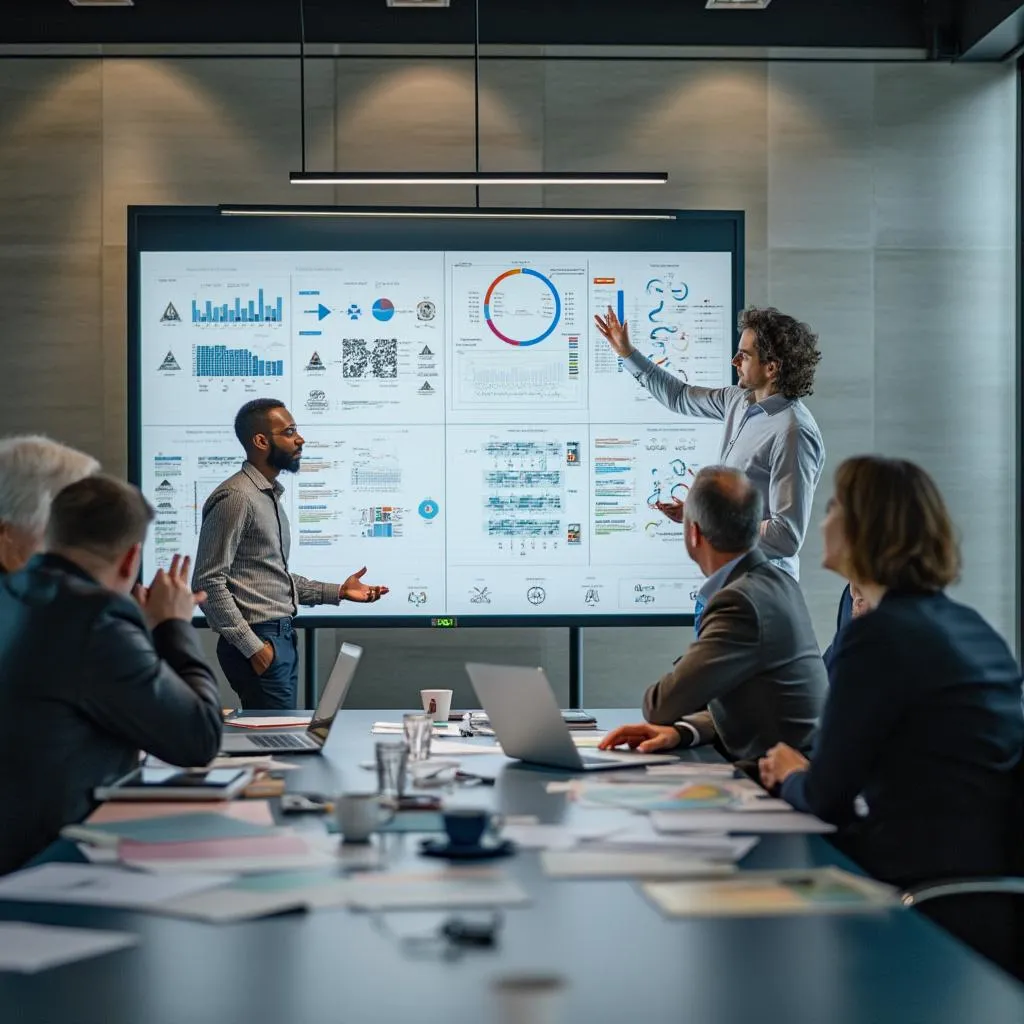 Equipo desarrollando estrategia empresarial